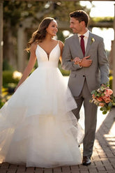 Ball Gown Wedding Dress With Tulle Ruffles